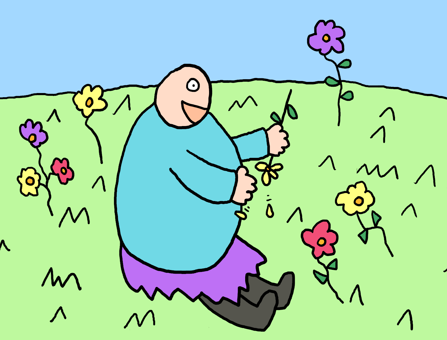 Thumbnail showing the Fatmage character on a field of flowers